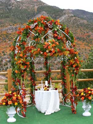 Floral arbor from wedding at The Resort on Mt Charleston Las Vegas