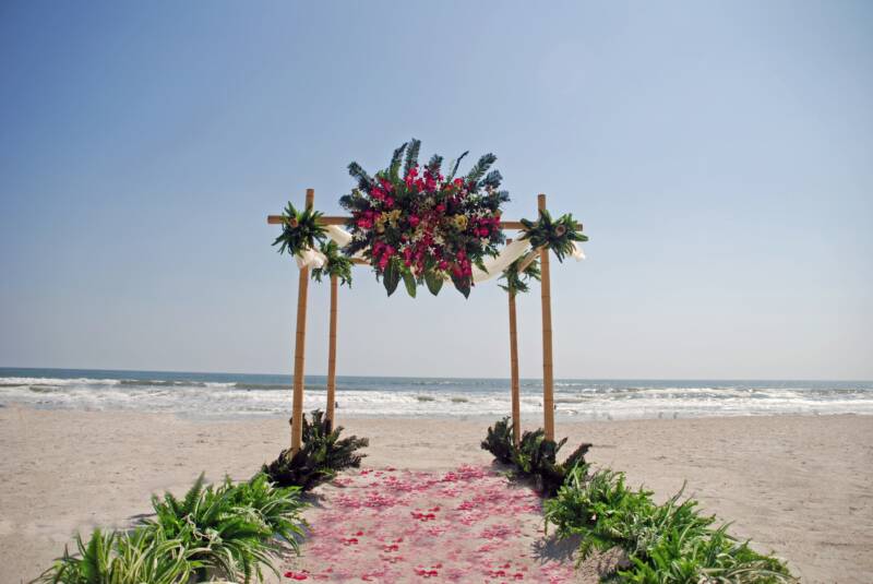 Tropical arbor by Sun and Sea Beach Weddings Jacksonville FL